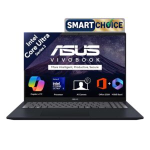 ASUS Vivobook 16 (2026),Smartchoice,Intel Core Ultra 5 325 (Series 3), Intel iGPU,16GB RAM,512GB SSD,FHD+, 16"(40 cm),Win11,M365 Basic(1Y),Office 24,Quiet Blue,1.88 kg,X1607AA-MB037WS, Copilot+ AI PC